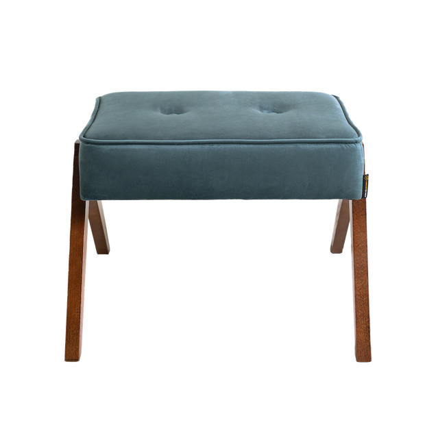 Pouf mit Stoff Vinc Blau