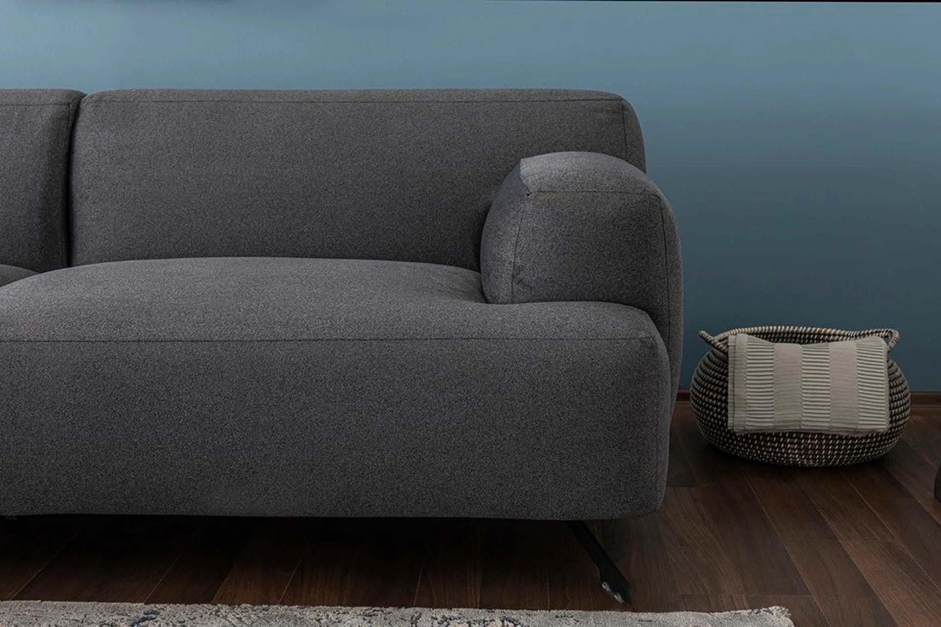 Ecksofa mit Chaiselongue Links, 4-Sitzer, aus Stoff, Maria Anthrazit (2)