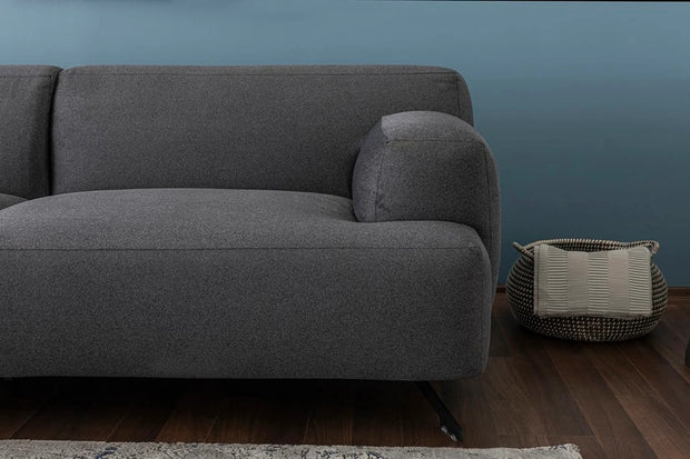 Ecksofa mit Chaiselongue Links, 4-Sitzer, aus Stoff, Maria Anthrazit (2)