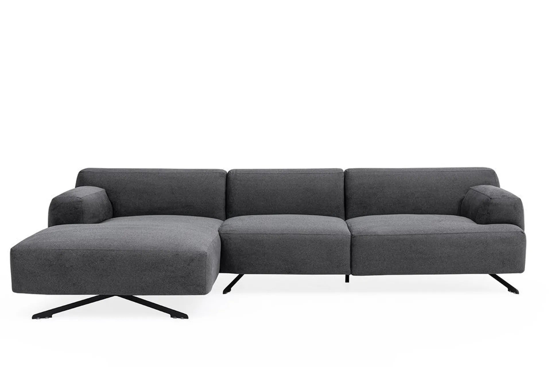 Ecksofa mit Chaiselongue Links, 4-Sitzer, aus Stoff, Maria Anthrazit (3)
