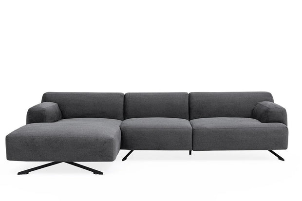 Ecksofa mit Chaiselongue Links, 4-Sitzer, aus Stoff, Maria Anthrazit (3)