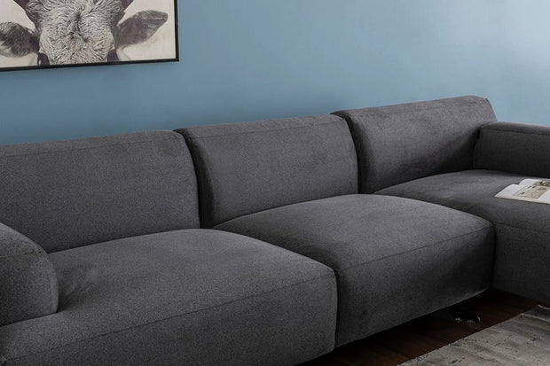 Ecksofa mit Chaiselongue Rechts, 4-Sitzer, aus Stoff, Maria Anthrazit (1)