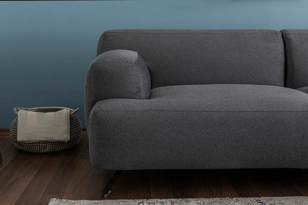 Ecksofa mit Chaiselongue Rechts, 4-Sitzer, aus Stoff, Maria Anthrazit (2)