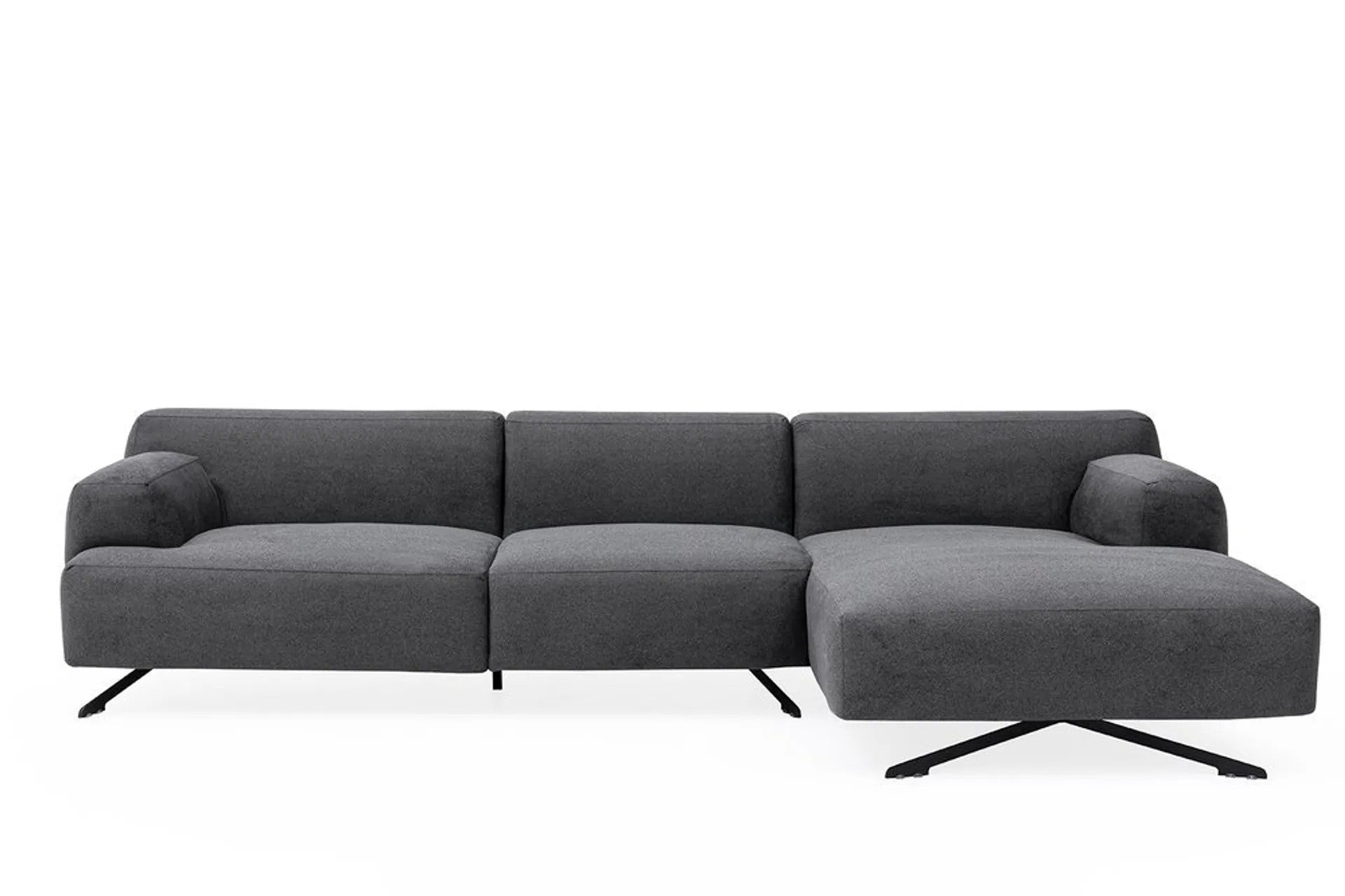 Ecksofa mit Chaiselongue Rechts, 4-Sitzer, aus Stoff, Maria Anthrazit (3)