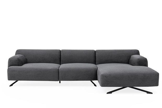 Ecksofa mit Chaiselongue Rechts, 4-Sitzer, aus Stoff, Maria Anthrazit (3)