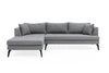Ecksofa mit Chaiselongue Links, 4-Sitzer, aus Stoff, Bobo Grau (5)