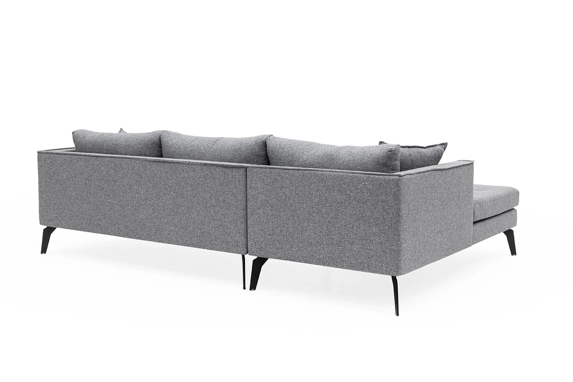 Ecksofa mit Chaiselongue Links, 4-Sitzer, aus Stoff, Bobo Grau (6)