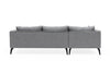 Ecksofa mit Chaiselongue Links, 4-Sitzer, aus Stoff, Bobo Grau (7)