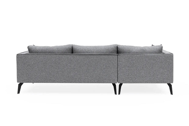 Ecksofa mit Chaiselongue Links, 4-Sitzer, aus Stoff, Bobo Grau (7)