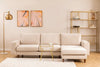 Ecksofa mit Chaiselongue Rechts, 4-Sitzer, aus Stoff, Berlin Creme (1)