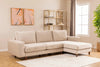 Ecksofa mit Chaiselongue Rechts, 4-Sitzer, aus Stoff, Berlin Creme (2)