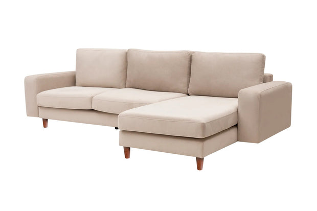Ecksofa mit Chaiselongue Rechts, 4-Sitzer, aus Stoff, Berlin Creme (6)