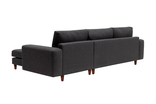 Ecksofa mit Chaiselongue Rechts, 4-Sitzer, aus Stoff, Berlin Anthrazit (9)