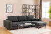 Ecksofa mit Chaiselongue Rechts, 4-Sitzer, aus Stoff, Berlin Anthrazit