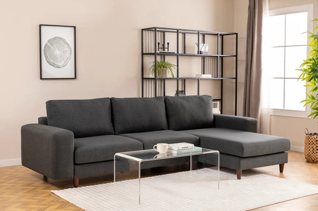 Ecksofa mit Chaiselongue Rechts, 4-Sitzer, aus Stoff, Berlin Anthrazit