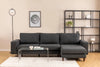 Ecksofa mit Chaiselongue Rechts, 4-Sitzer, aus Stoff, Berlin Anthrazit (1)