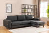 Ecksofa mit Chaiselongue Rechts, 4-Sitzer, aus Stoff, Berlin Anthrazit (2)