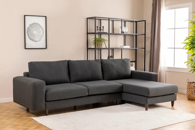 Ecksofa mit Chaiselongue Rechts, 4-Sitzer, aus Stoff, Berlin Anthrazit (2)