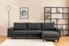 Ecksofa mit Chaiselongue Rechts, 4-Sitzer, aus Stoff, Berlin Anthrazit (3)