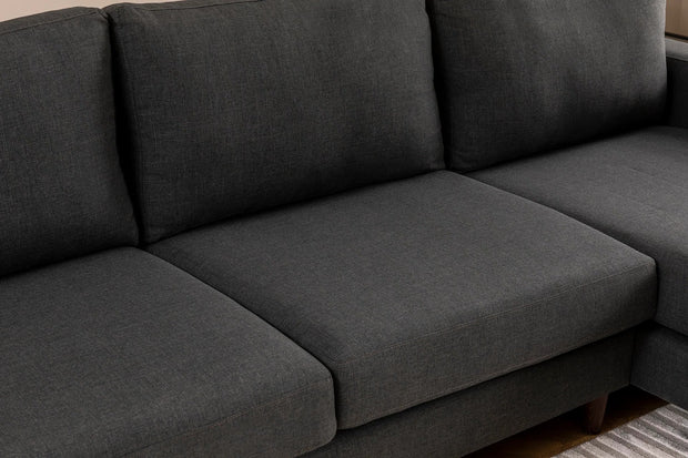 Ecksofa mit Chaiselongue Rechts, 4-Sitzer, aus Stoff, Berlin Anthrazit (5)