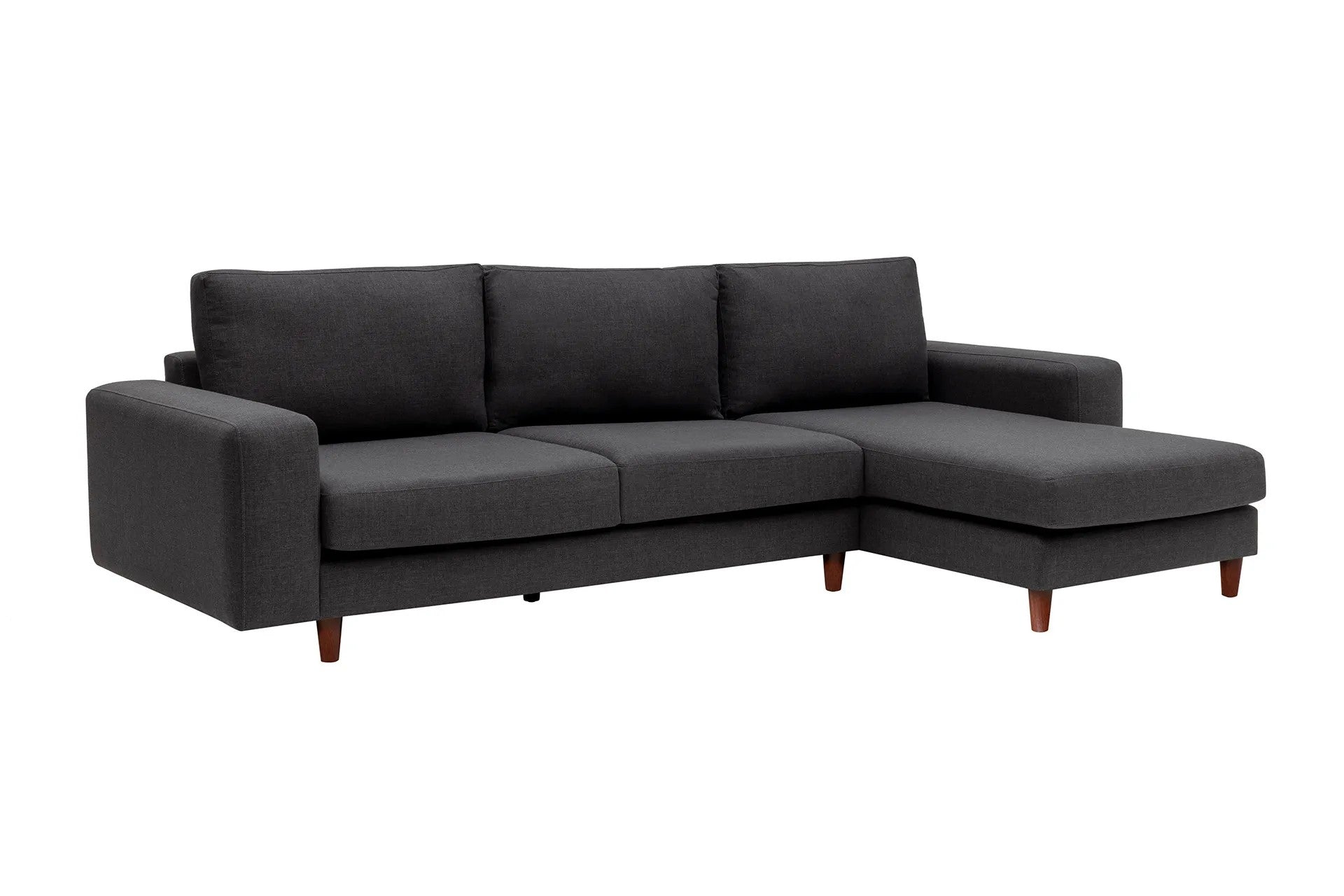 Ecksofa mit Chaiselongue Rechts, 4-Sitzer, aus Stoff, Berlin Anthrazit (6)