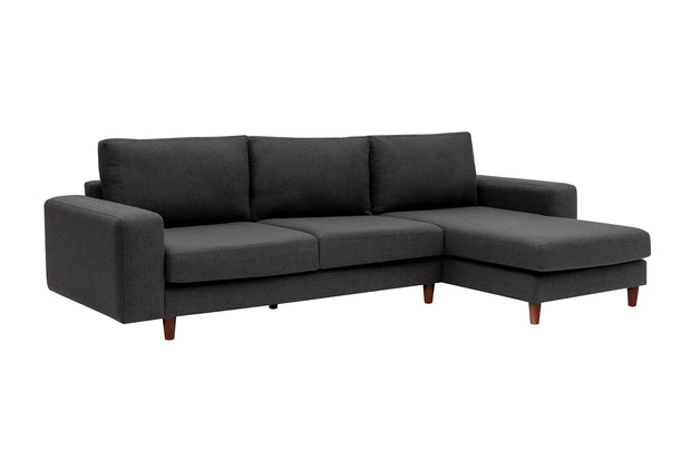 Ecksofa mit Chaiselongue Rechts, 4-Sitzer, aus Stoff, Berlin Anthrazit (6)
