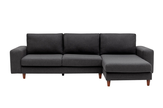 Ecksofa mit Chaiselongue Rechts, 4-Sitzer, aus Stoff, Berlin Anthrazit (7)