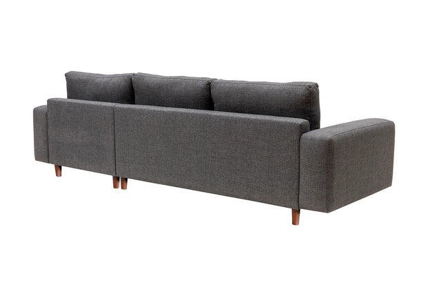 Ecksofa mit Chaiselongue Rechts, 4-Sitzer, aus Stoff, Berlin Grau (9)