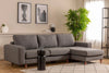 Ecksofa mit Chaiselongue Rechts, 4-Sitzer, aus Stoff, Berlin Grau
