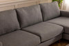 Ecksofa mit Chaiselongue Rechts, 4-Sitzer, aus Stoff, Berlin Grau (5)