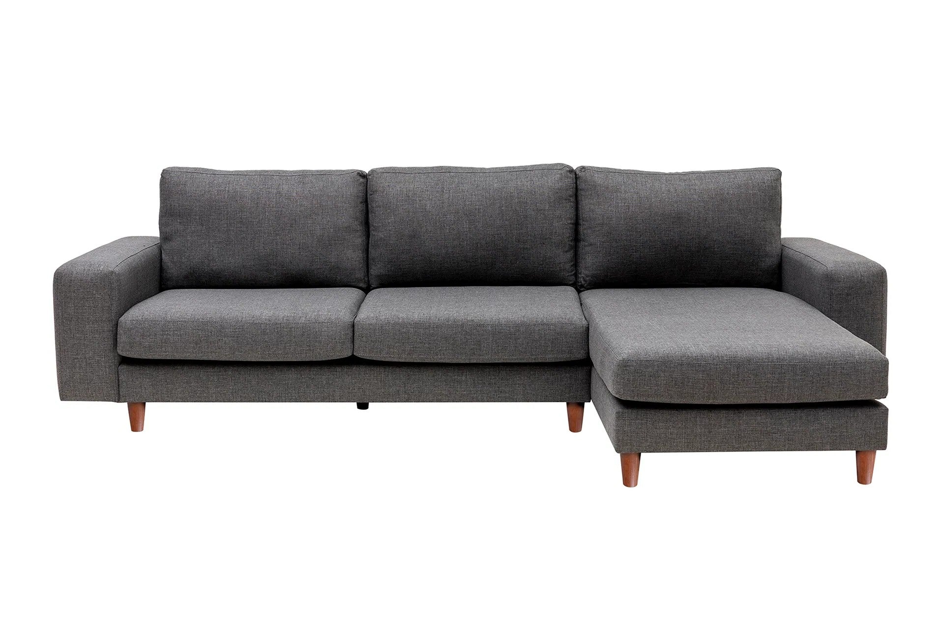 Ecksofa mit Chaiselongue Rechts, 4-Sitzer, aus Stoff, Berlin Grau (7)