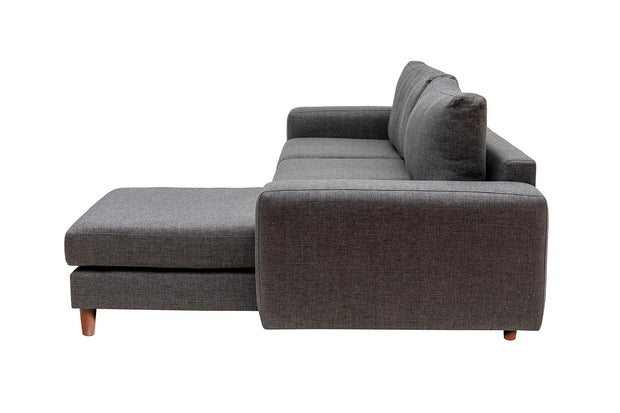 Ecksofa mit Chaiselongue Rechts, 4-Sitzer, aus Stoff, Berlin Grau (8)