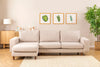 Ecksofa mit Chaiselongue Links, 4-Sitzer, aus Stoff, Berlin Creme (2)