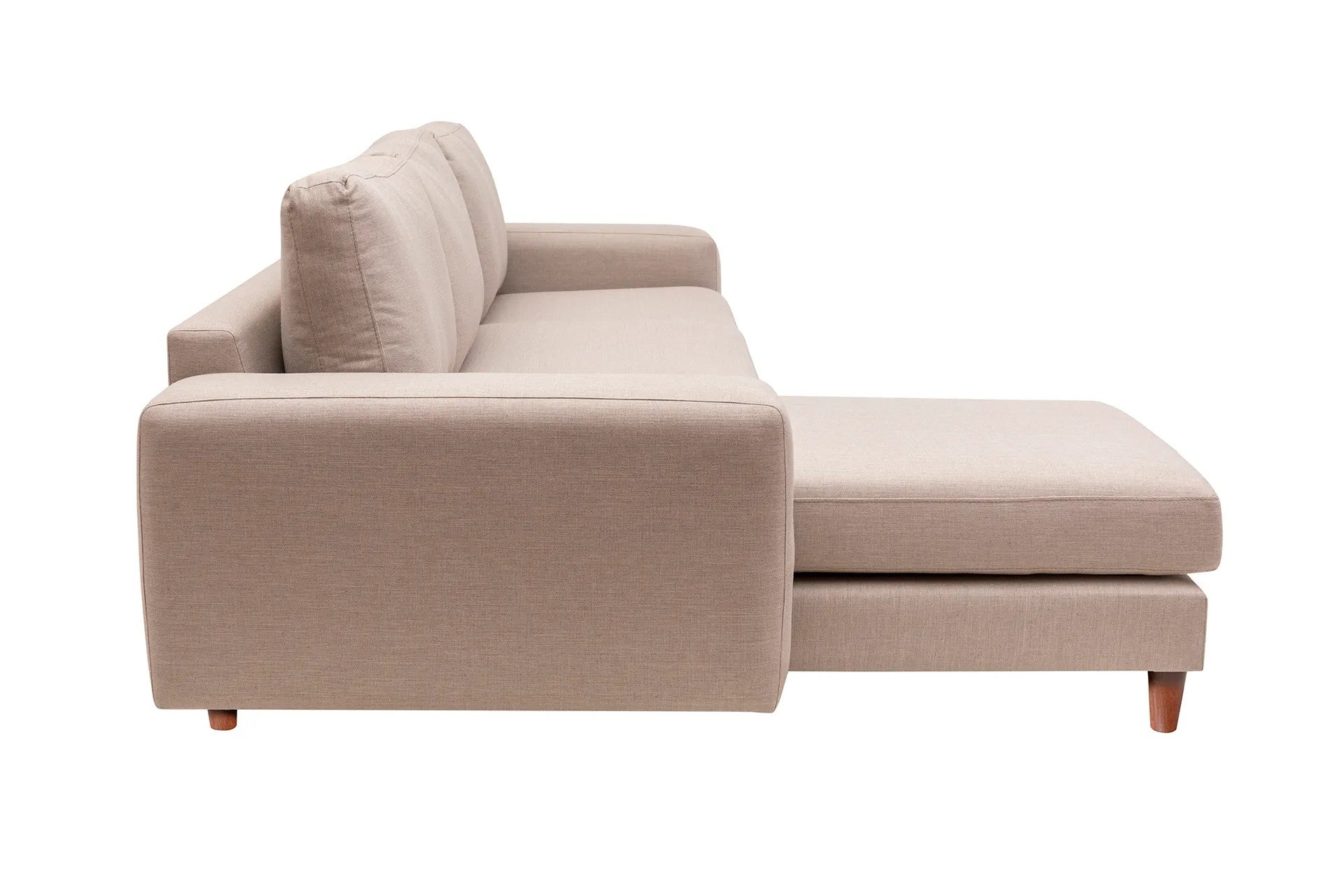 Ecksofa mit Chaiselongue Links, 4-Sitzer, aus Stoff, Berlin Creme (7)