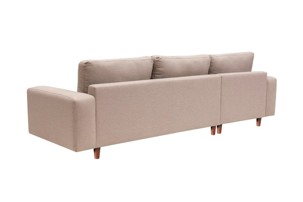 Ecksofa mit Chaiselongue Links, 4-Sitzer, aus Stoff, Berlin Creme (8)