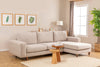 Ecksofa mit Chaiselongue Rechts, 4-Sitzer, aus Stoff, Berlin Creme