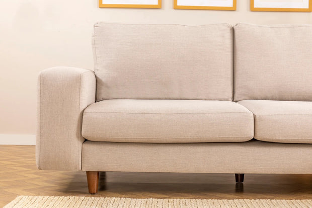 Ecksofa mit Chaiselongue Rechts, 4-Sitzer, aus Stoff, Berlin Creme (3)