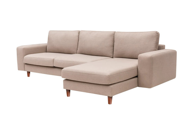 Ecksofa mit Chaiselongue Rechts, 4-Sitzer, aus Stoff, Berlin Creme (5)