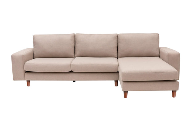 Ecksofa mit Chaiselongue Rechts, 4-Sitzer, aus Stoff, Berlin Creme (6)