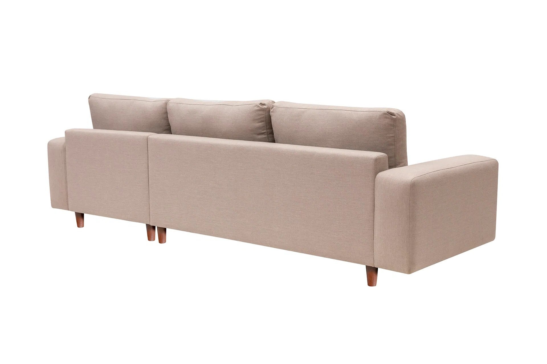 Ecksofa mit Chaiselongue Rechts, 4-Sitzer, aus Stoff, Berlin Creme (8)