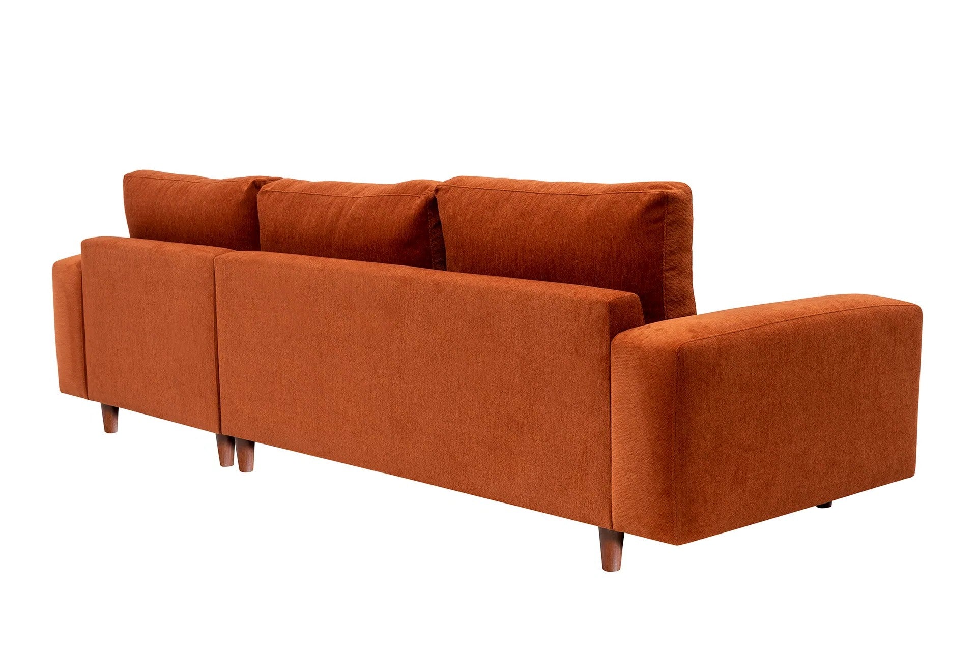 Ecksofa mit Chaiselongue Rechts, 4-Sitzer, aus Stoff, Berlin Rost (5)