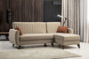 Ecksofa Schlaffunktion mit Chaiselongue Rechts, 3-Sitzer, aus Stoff, Alkon Beige