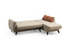 Ecksofa Schlaffunktion mit Chaiselongue Rechts, 3-Sitzer, aus Stoff, Alkon Beige (6)