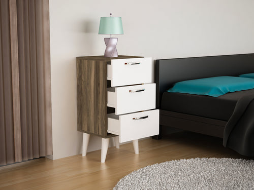 Nachttisch mit 3 türen, Bellini V3 Nussbaum (1)