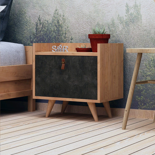 Nachttisch mit 1 tür, Juuna Grau (1)