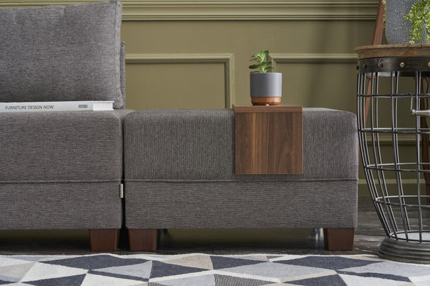 Ecksofa Schlaffunktion mit Chaiselongue Links, 5-Sitzer, aus Stoff, Fly Braun (3)