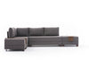Ecksofa Schlaffunktion mit Chaiselongue Links, 5-Sitzer, aus Stoff, Fly Braun (4)