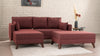 Ecksofa Schlaffunktion mit Chaiselongue Links, 4-Sitzer, aus Stoff, Bella 2 Bordeaux