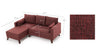 Ecksofa Schlaffunktion mit Chaiselongue Links, 4-Sitzer, aus Stoff, Bella 2 Bordeaux (6)
