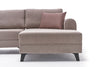 Ecksofa Schlaffunktion mit Chaiselongue Links, 4-Sitzer, aus Stoff, Belen Creme (5)